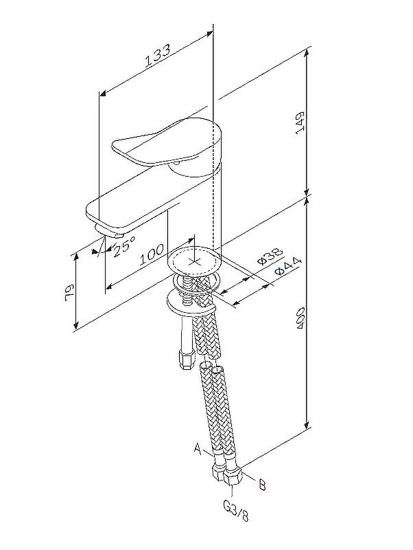 F85A02100 X-Joy, смеситель для умывальника излив 100 мм, хром, шт