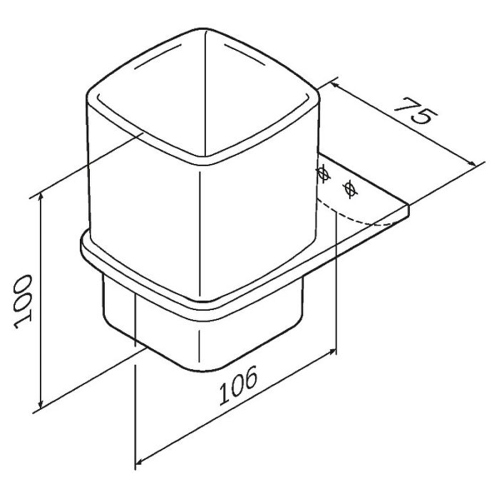 A50A34300 Inspire V2.0, Стеклянный стакан с настенным держателем, хром, шт