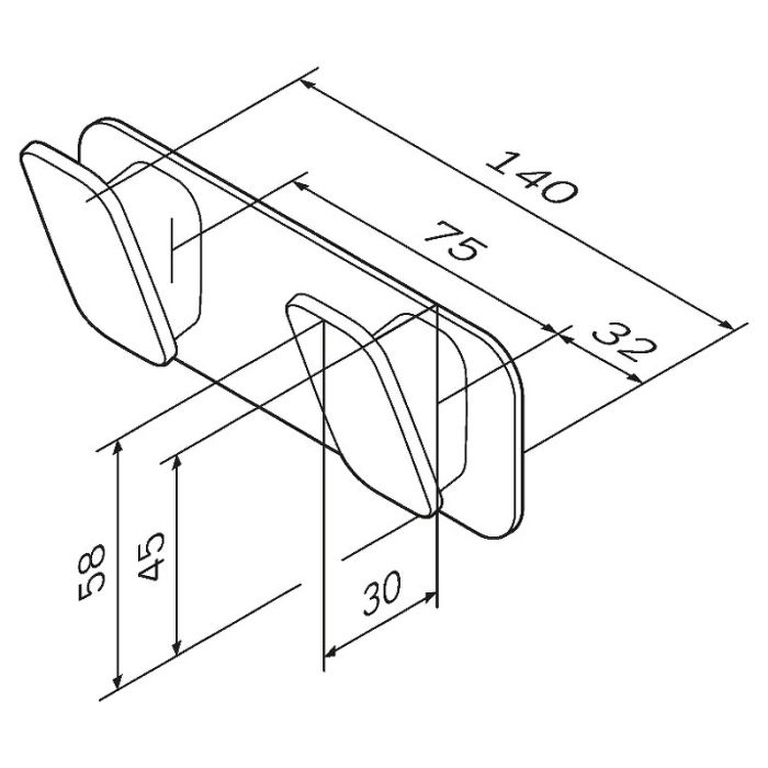 A50A35600 Inspire V2.0, Двойной крючок для полотенец, хром, шт