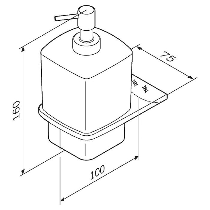 A50A36900 Inspire V2.0, Стеклянный диспенсер для жидкого мыла с настенным держателем, хром, шт