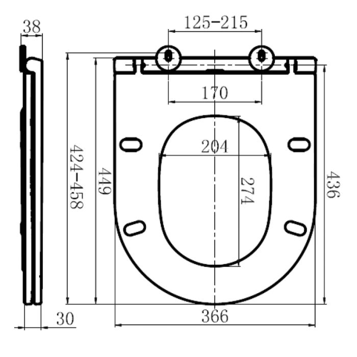 C507853WH Inspire сиденье для подвесного унитаза,микролифт