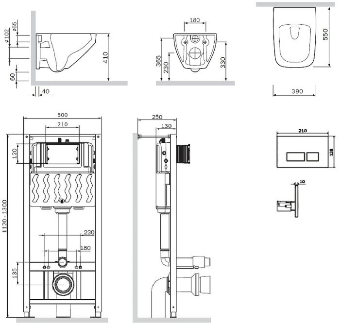 IS47051.50A1700 Инсталл с клав Pro S глянц хром с подв унит Inspire V2.0 FlashClean с сид м/л