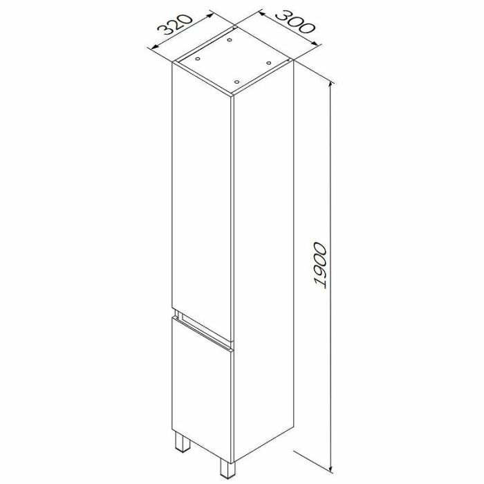 M85ACSR0306WG X-Joy, шкаф-колонна, напольный, правый, 30 см, двери, цвет: белый, глянец