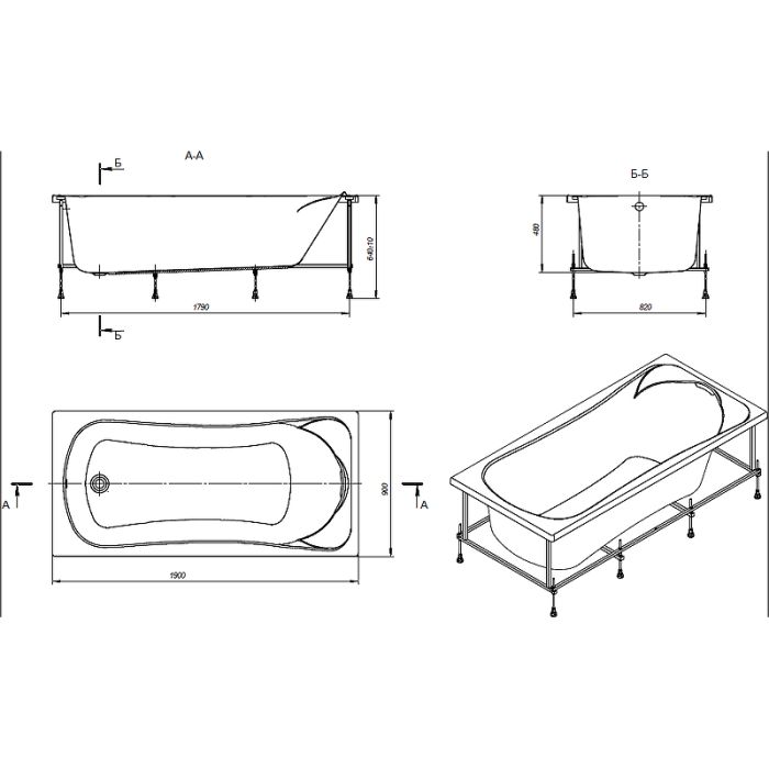 Ванна Roca BeCool 190x90 прямоугольная белая ZRU9303020