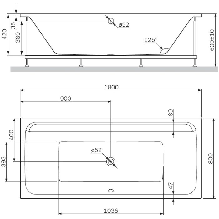 W52A-180-080W-R Inspire V2.0 каркас для ванны 180х80 , комплект