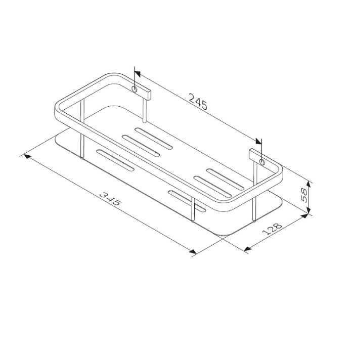 A7453100 Sense L Полка для душа прямая, хром