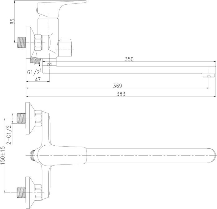 Смеситель для ванны Rossinka RS31 (RS31-32)