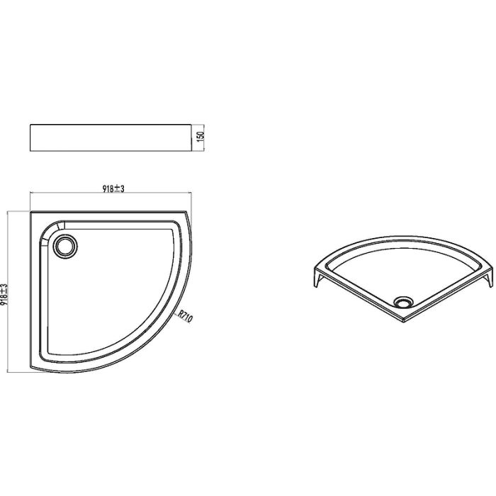 W83T-315-090W Like Solo Slide Поддон для душ. ограждения, 90x90, белый акрил