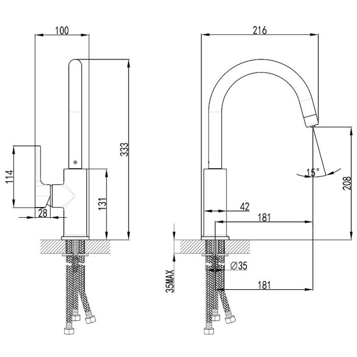 Комплект: смеситель Lemark Comfort LM3073C085 LM3073C для кухонно мойки + фильтр Basic для для очистки воды от хлора и вредных примесей