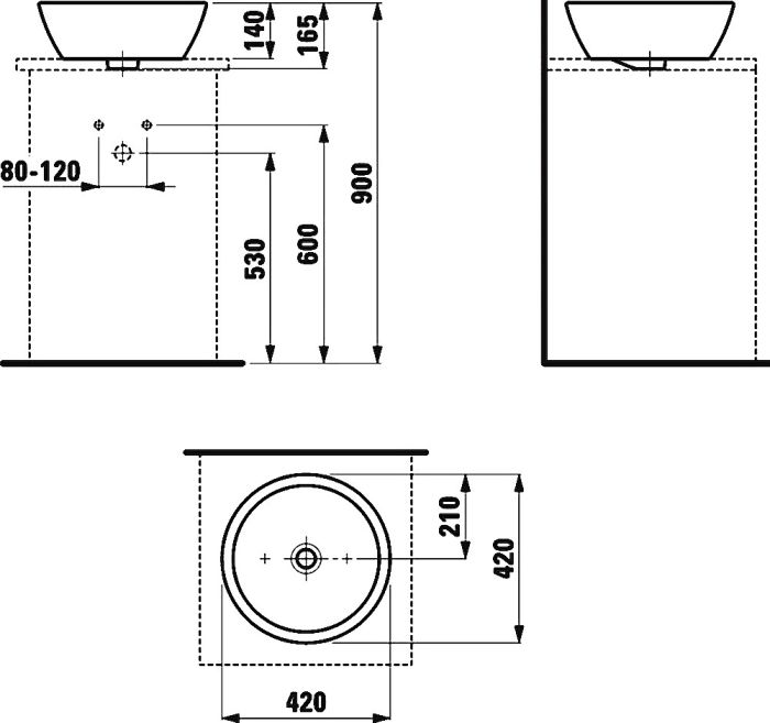 Раковина накладная Laufen Pro 42x42 8.1296.2.000.109.1