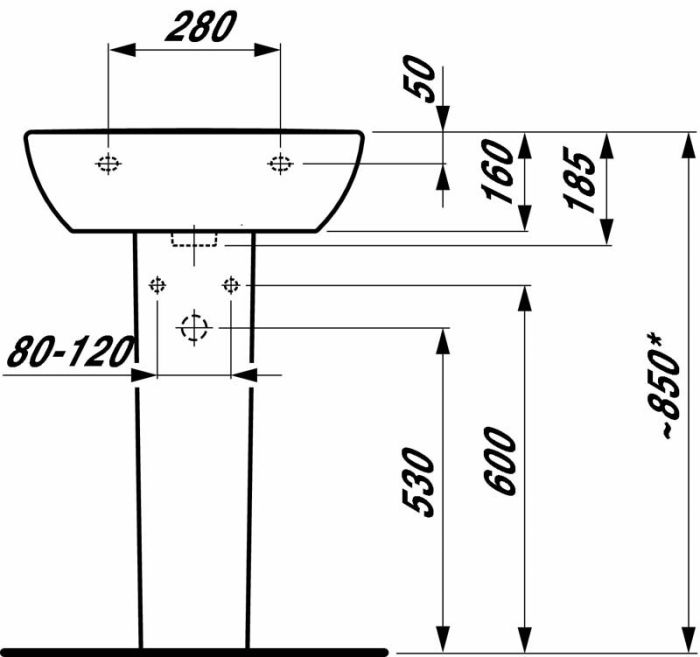 Раковина подвесная Laufen Pro 55x44 8.1095.1.000.104.1