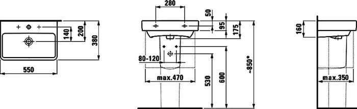 Раковина Laufen Pro S 55х38 8.1895.8.000.104.1