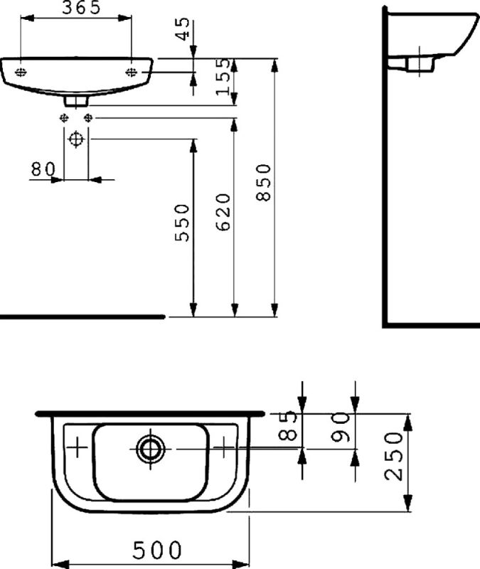 Раковина подвесная Laufen Pro 50х25 8.1695.7.000.106.1