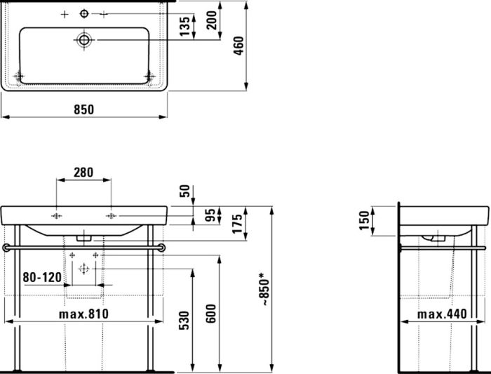 Раковина подвесная Laufen Pro S 86x46 8.1396.5.000.104.1