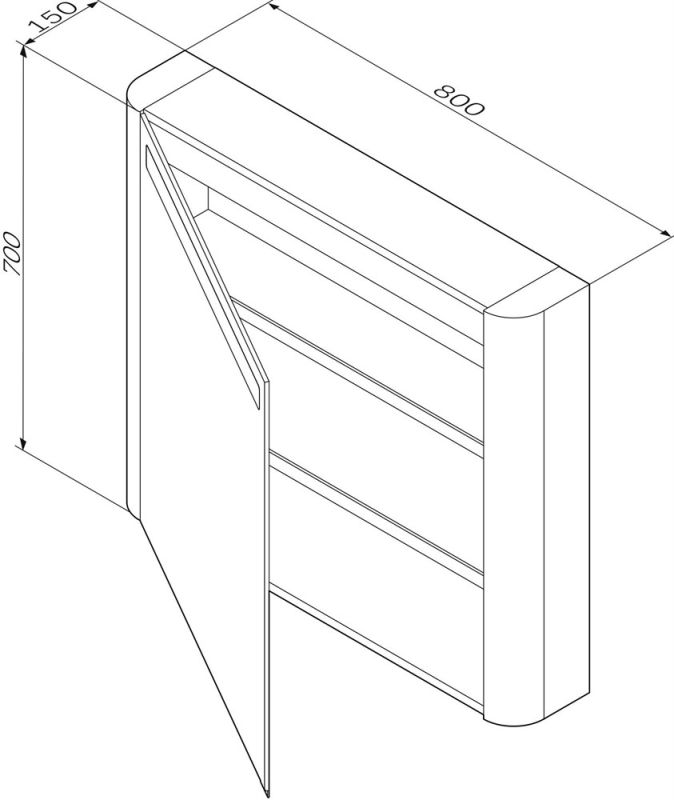 Зеркальный шкаф Am.Pm Sensation M30MCL0801GG, мятный L