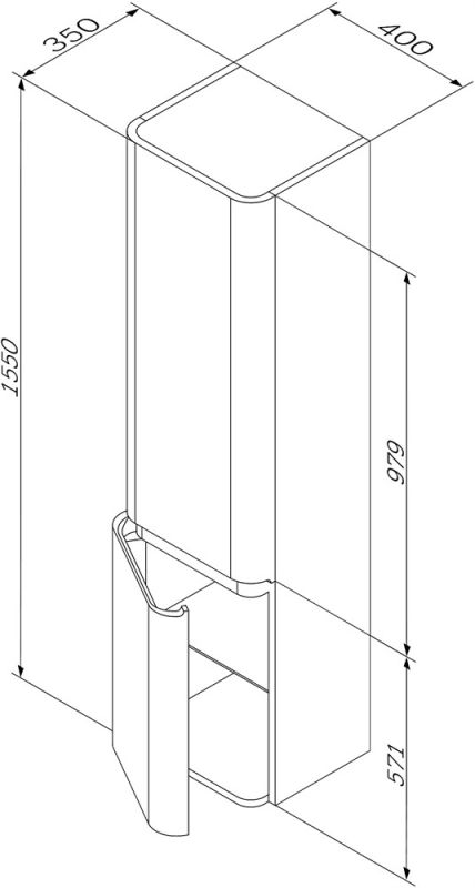 Шкаф пенал AM.PM Sensation 40 L M30CHL0406TF подвесной Табачный дуб