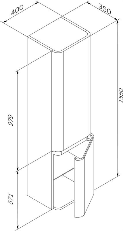 Шкаф Am.pm Sensation M30CHR0406TF правый 40 см табачный дуб