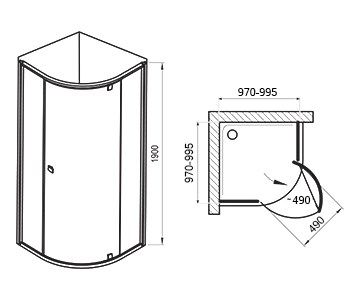 Душевой уголок Ravak Pivot PSKK3 100x100 376AA100Z1 профиль Белый стекло Transparent