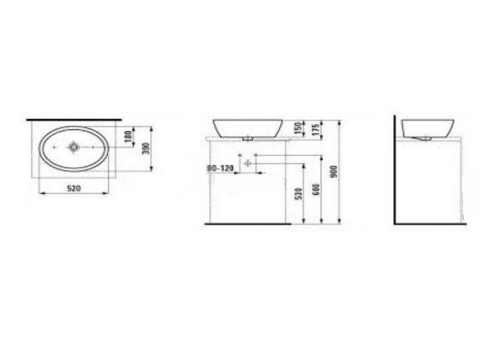 Раковина накладная Laufen Pro 52x39 8.1296.4.000.109.1