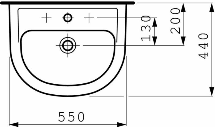 Раковина подвесная Laufen Pro 55x44 8.1095.1.000.104.1