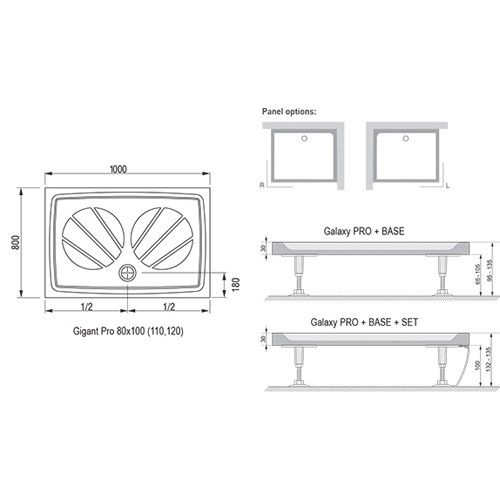 Душевой поддон из искусственного камня Ravak Gigant Pro 120x80 XA03G401010 Белый