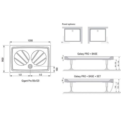 Душевой поддон из искусственного камня Ravak Gigant Pro 120x90 XA03G701010 Белый