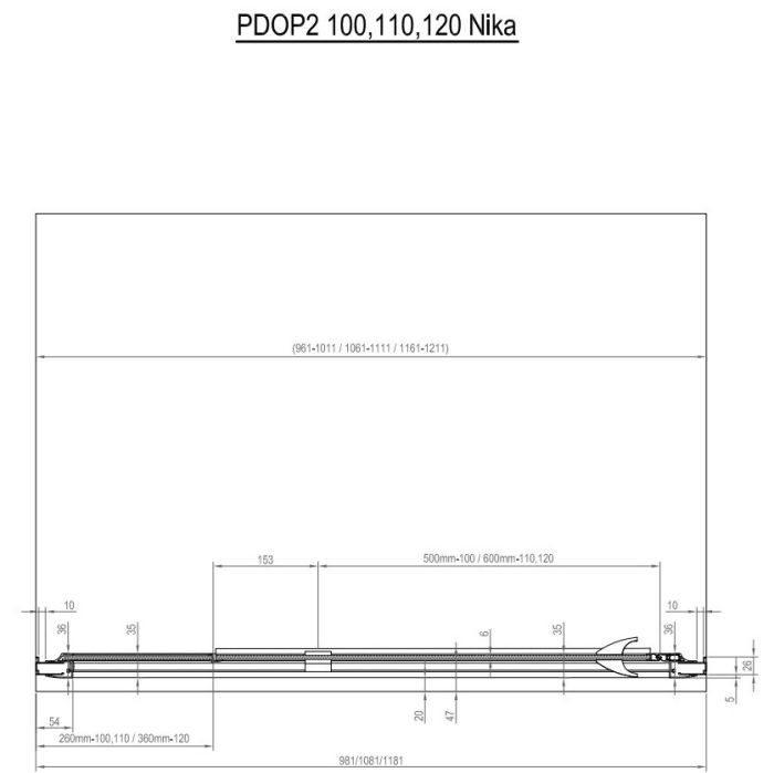 Душевая дверь Ravak Pivot PDOP2-100 03GA0100Z1 профиль Белый ручка Хром стекло Transparent