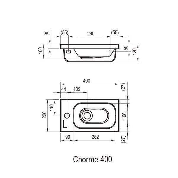 Раковина Ravak Chrome 40 R XJGP1100000 Белая