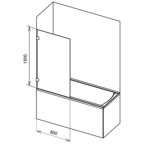 Шторка на ванну Ravak Brilliant BVS1-80 7U840A00Z1 профиль Хром стекло Transparent