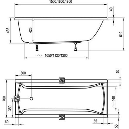 Акриловая ванна Ravak Classic 170x70 C541000000 без гидромассажа