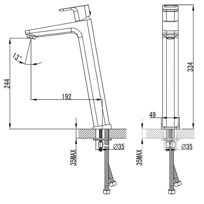 Смеситель для раковины Ravak 10° TD 015.00 X070091 Хром