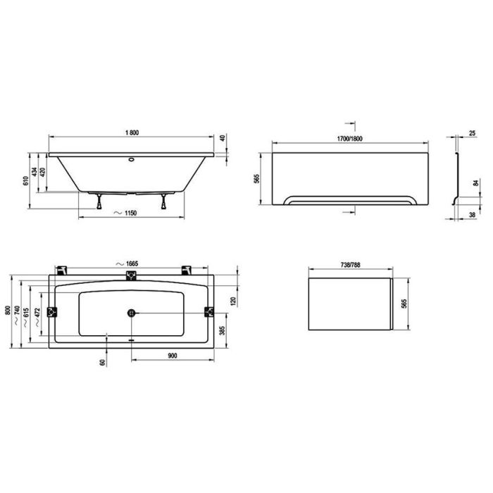 Ванна Ravak Formy 02 180x80 белая C891000000