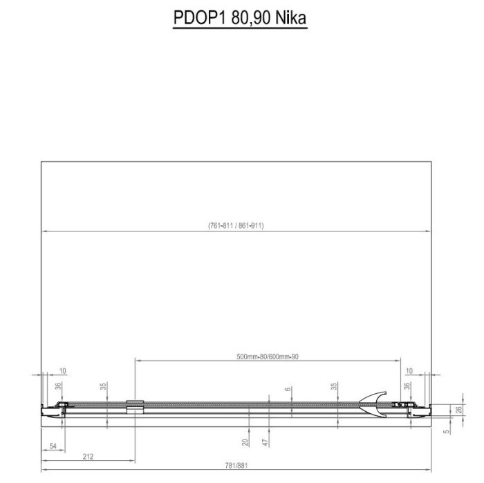 Душевая дверь Ravak Pivot PDOP1-90 03G70100Z1 профиль Белый ручка Хром стекло Transparent