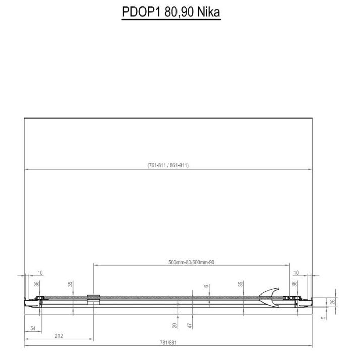 Душевая дверь Ravak Pivot PDOP1-80 03G40U00Z1 профиль Сатин ручка Хром стекло Transparent