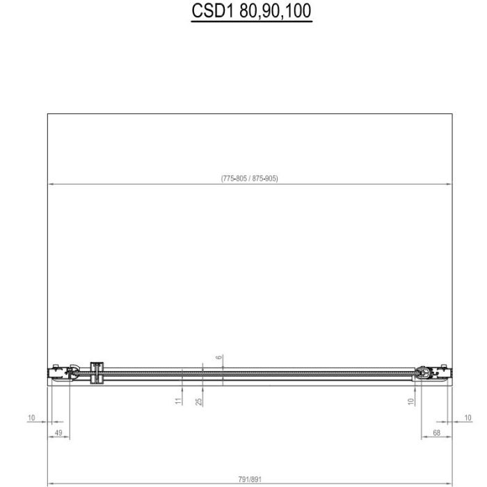 Душевая дверь Ravak Chrome CSD1-90 0QV70C00Z1 профиль Хром стекло Transparent