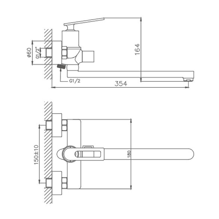 Смеситель для ванны Haiba (HB22589)