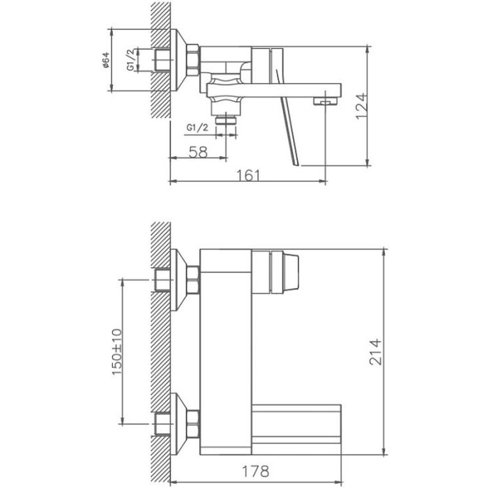 Смеситель для ванны Haiba (HB60572)