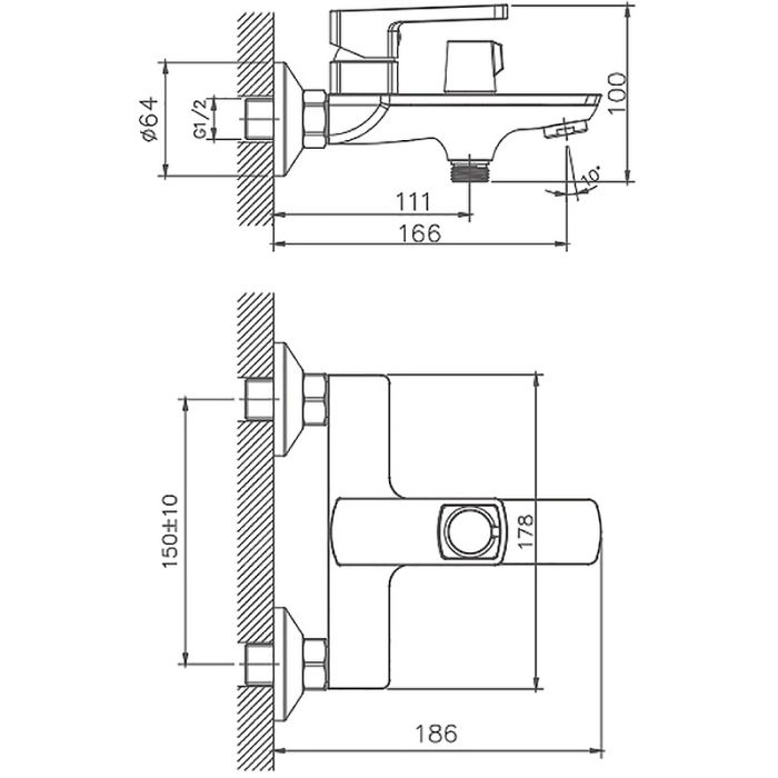 Смеситель для ванны Haiba (HB60176)