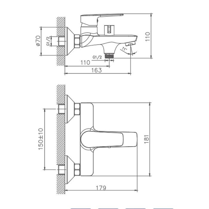 Смеситель для ванны Haiba (HB60563)