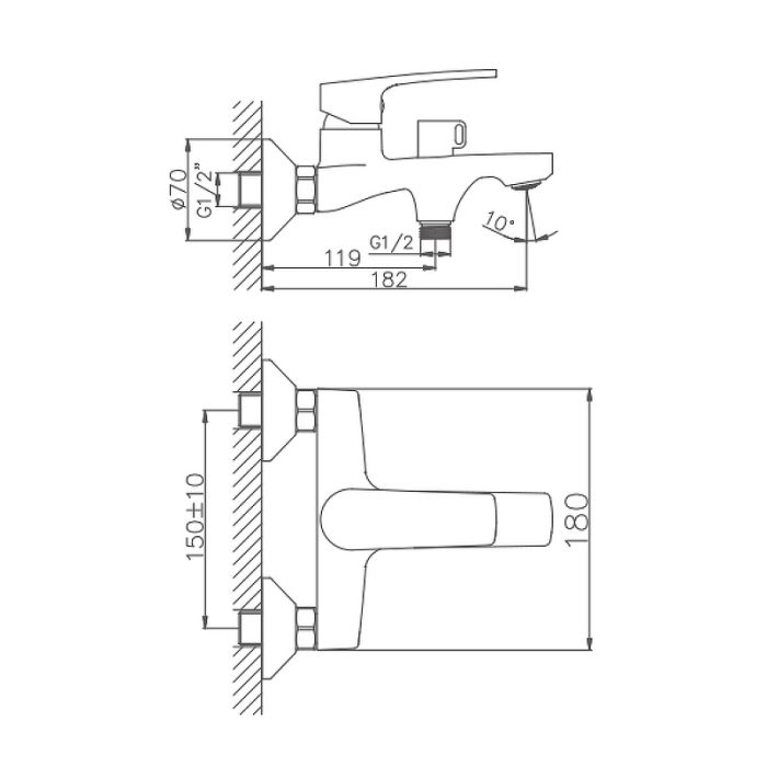 Смеситель для ванны Haiba (HB60587)