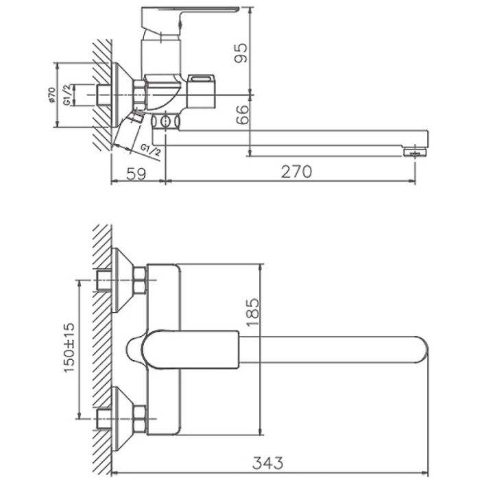 Смеситель для ванны Haiba (HB22505)