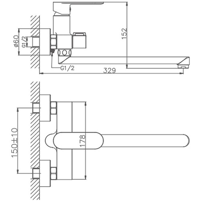 Смеситель для ванны Haiba (HB22590)