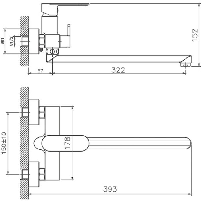 Смеситель для ванны Haiba (HB22590-7)