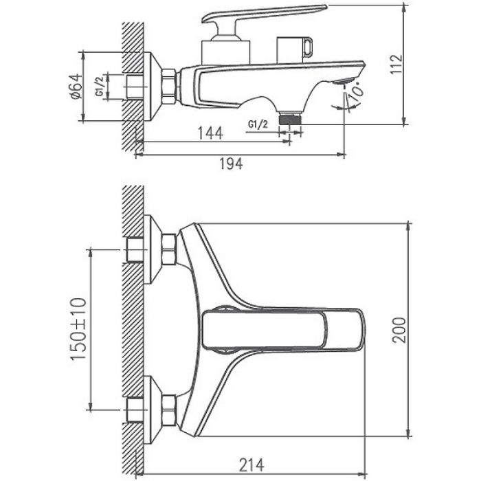 Смеситель для ванны Haiba (HB60548-7)