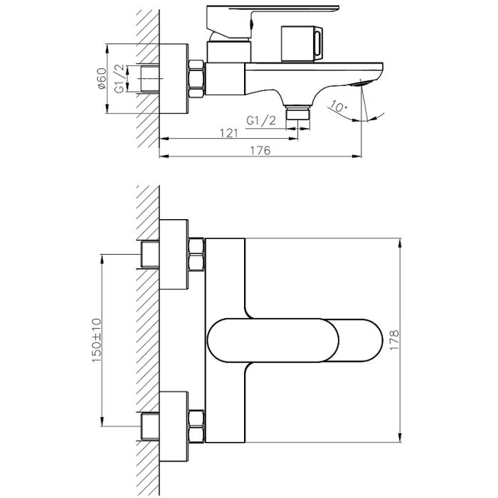 Смеситель для ванны Haiba (HB60590)