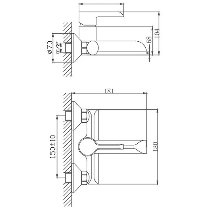 Смеситель для ванны Haiba (HB60805-7)