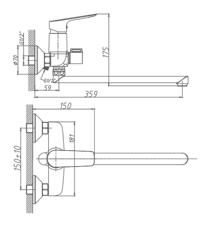 Смеситель для ванны Haiba (HB22506)