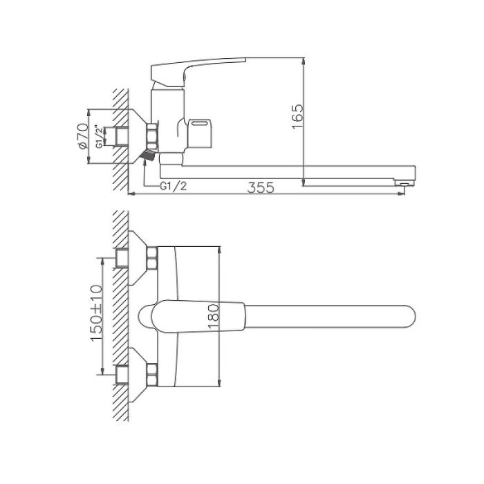 Смеситель для ванны Haiba (HB22587)