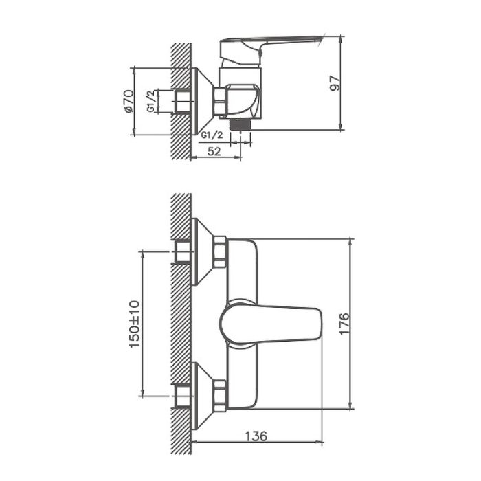 Смеситель для душа Haiba (HB20563)