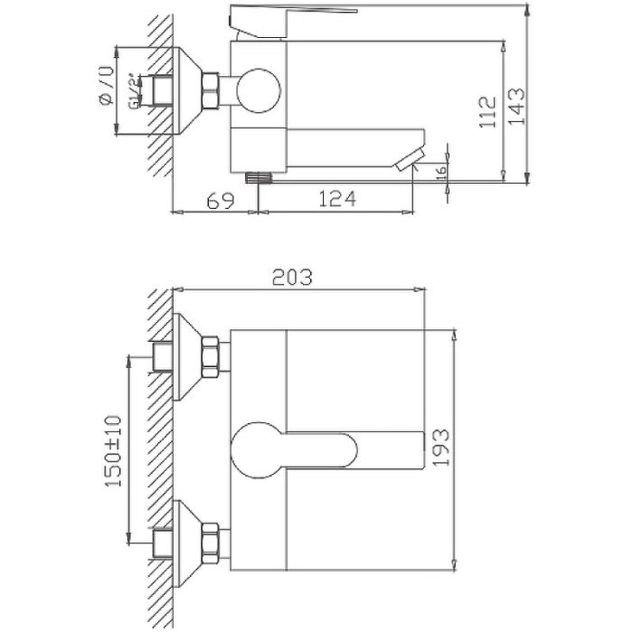 Смеситель для ванны Haiba (HB60801)